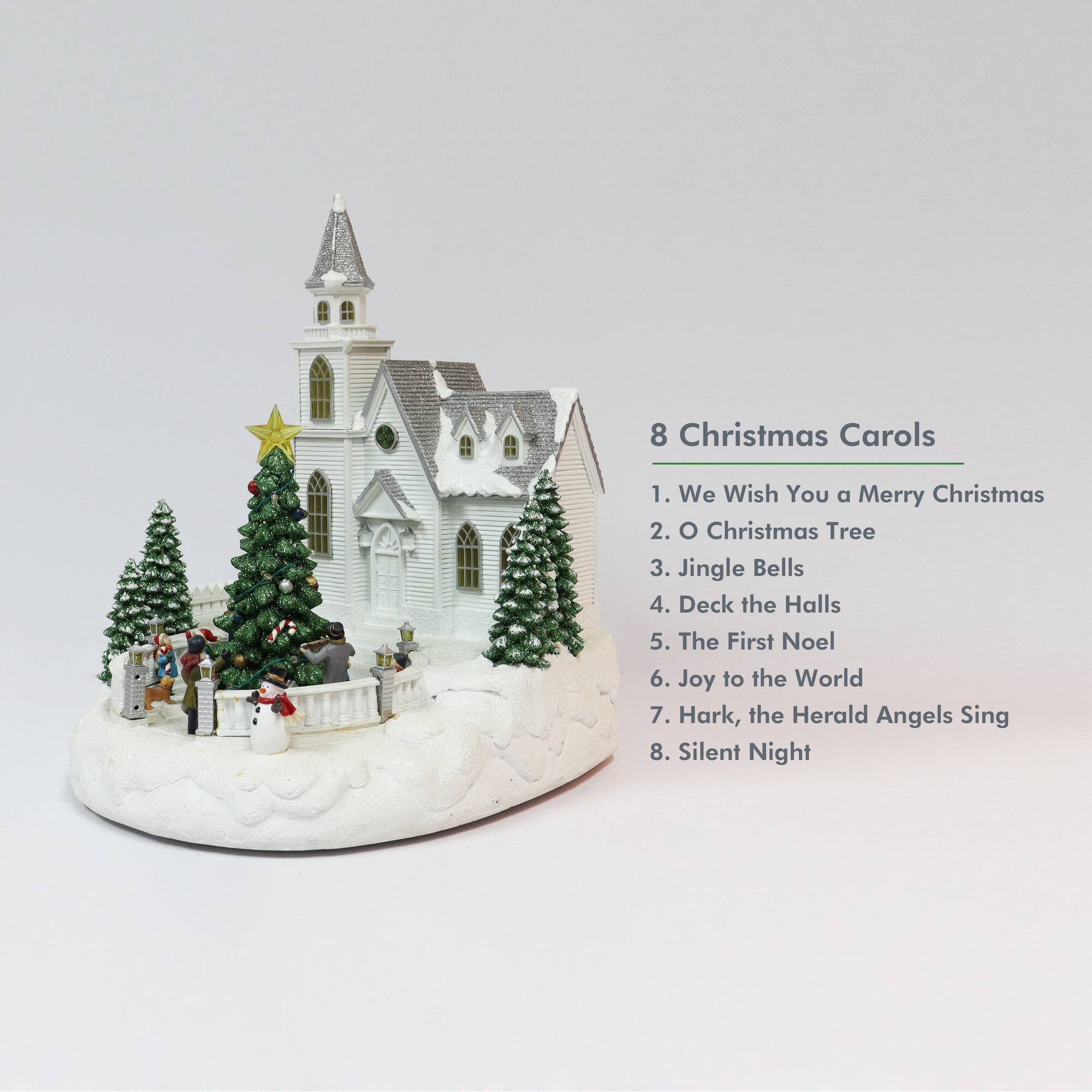 Moments in Time 14” Animated Snowy White Christmas Church